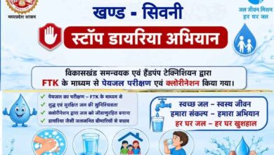 सिवनी जिले में पीएचई विभाग द्वारा पेयजल स्रोतों का क्लोरीनेशन करते कर्मचारी