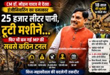 मुख्यमंत्री डॉ. मोहन यादव कटनी की स्लीमनाबाद टनल का निरीक्षण करते हुए
