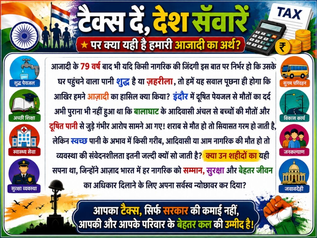 आजादी का सही अर्थ स्वतंत्रता दिवस 80 साल बाद शिक्षा स्वास्थ्य शुद्ध पेयजल पर चिंतन