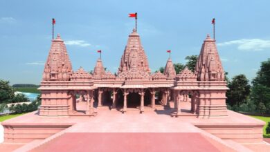 ओंकारेश्वर एकात्म धाम में पंचायतन मंदिर का प्रस्तावित भव्य स्वरूप