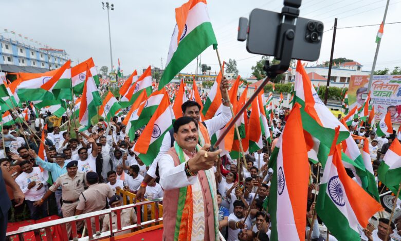 CM Mohan Yadav flags off Tiranga Yatra in Bhopal