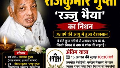 सिवनी के प्रतिष्ठित नागरिक राजकुमार गुप्ता रज्जु भैया