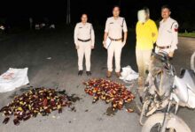 चौरई में आबकारी विभाग द्वारा जब्त देशी विदेशी शराब और दुपहिया वाहन