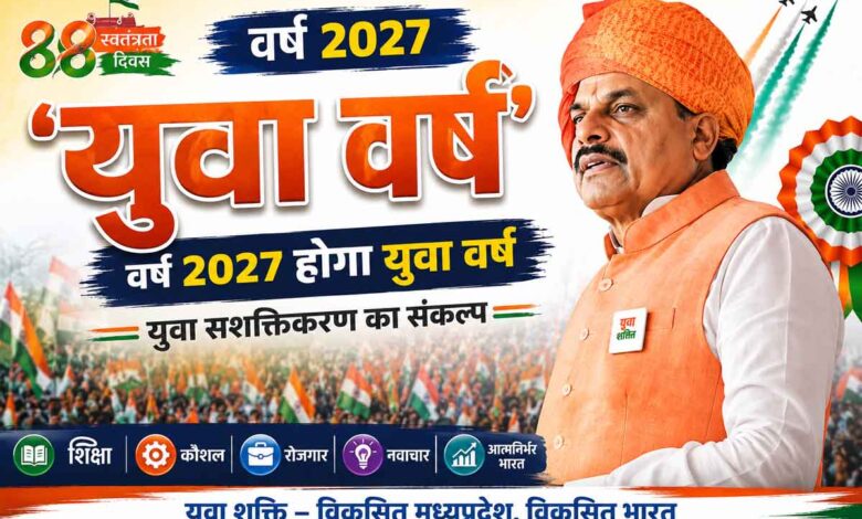 80वें स्वतंत्रता दिवस पर लाल परेड ग्राउंड में तिरंगा फहराते मुख्यमंत्री डॉ. मोहन यादव, ऐलान: 2027 युवा वर्ष मध्यप्रदेश