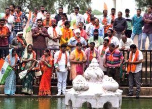 सिवनी सुकतरा मंडल तिरंगा यात्रा में किसान मोर्चा जिलाध्यक्ष प्रदीप राय