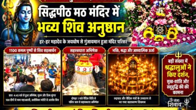 सिवनी के सिद्धपीठ मठ मंदिर में श्रावण शुक्ल प्रदोष पर भगवान शिव का सहस्त्रधारा अभिषेक