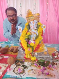 हर्रई सिविल अस्पताल परिसर में स्थापित गणेश प्रतिमा की भव्य आरती