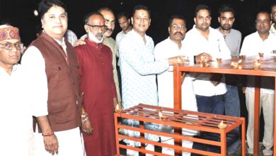छपारा में आशीर्वाद का दीया कार्यक्रम में बैनगंगा घाट पर जलाए गए दीप