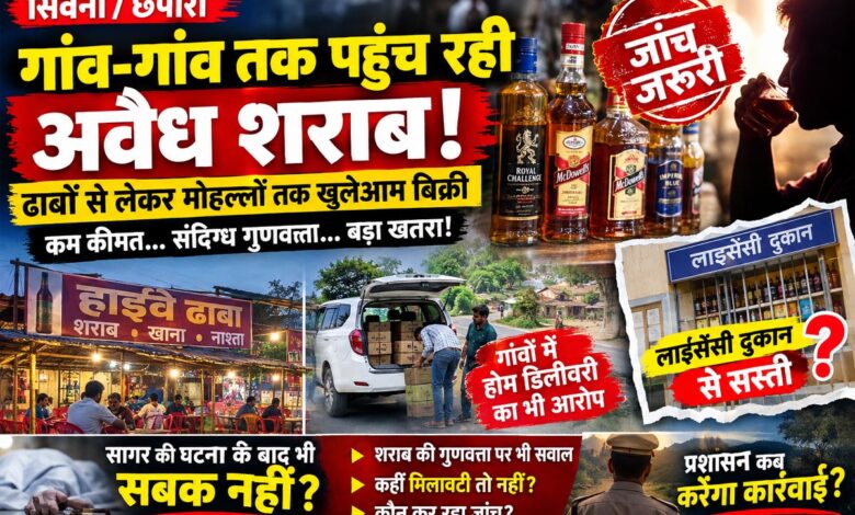 छपारा में अवैध शराब का बढ़ता कारोबार, हादसे से पहले जागे प्रशासन | Dainik Yashonnati छपारा सिवनी में अवैध शराब बिक्री और मिलावटी शराब की आशंका