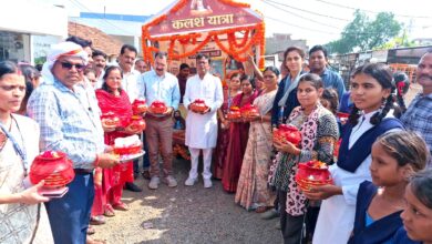 संत रविदास जयंती पर छपारा में निकली भव्य कलश यात्रा | Dainik Yashonnati छपारा में संत रविदास जयंती पर निकाली गई समरसता संकल्प कलश यात्रा