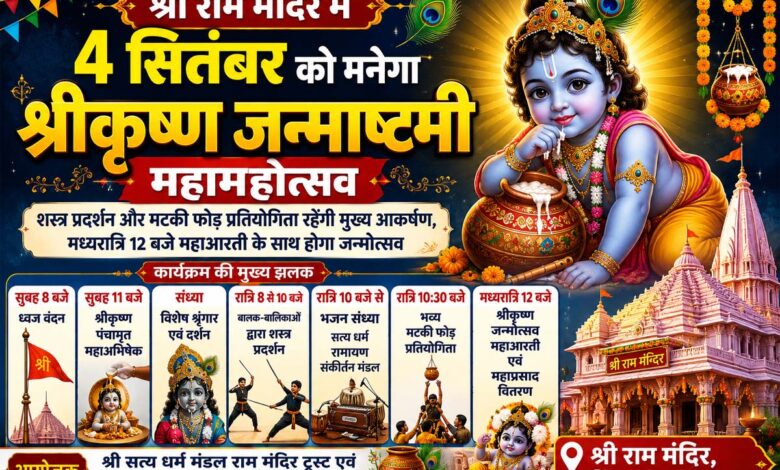 छिंदवाड़ा श्री राम मंदिर में श्रीकृष्ण जन्माष्टमी महामहोत्सव