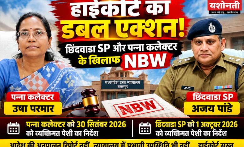 MP हाईकोर्ट ने छिंदवाड़ा SP और पन्ना कलेक्टर के खिलाफ NBW जारी किया