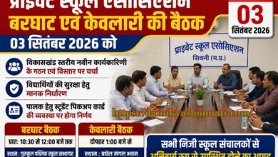 प्राइवेट स्कूल एसोसिएशन बरघाट केवलारी बैठक