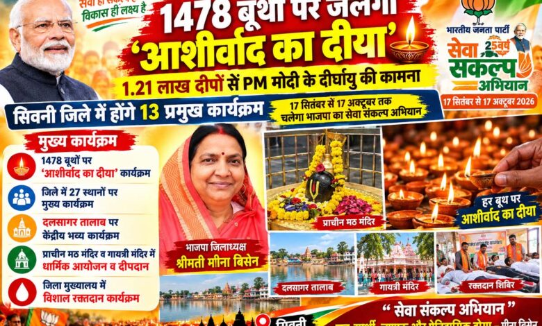 सिवनी में सेवा संकल्प अभियान के तहत आशीर्वाद का दीया कार्यक्रम