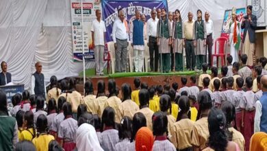 छिंदवाड़ा के सरस्वती शिशु मंदिर गणेश चौक में सामूहिक वन्दे मातरम् गायन