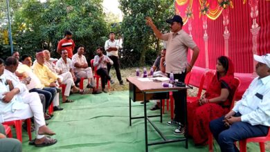 छपारा में शारदेय नवरात्र को लेकर आयोजित शांति समिति की बैठक