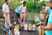 कंजई के जंगल में अवैध शराब के अड्डे पर डूण्डासिवनी पुलिस का प्रहार | Dainik Yashonnati कंजई जंगल में अवैध शराब निर्माण के ठिकाने पर कार्रवाई करती डूण्डासिवनी पुलिस