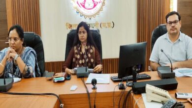 सिवनी कलेक्टर नेहा मीना समय-सीमा बैठक में अधिकारियों को निर्देश देते हुए